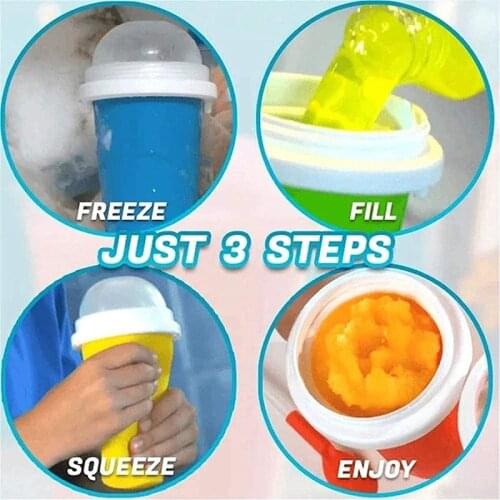 Slushie Maker Cup Quick Smoothies Cup Cooling Cup Dual Layer Squeezing Cup Slushy Maker Homemade TN88
