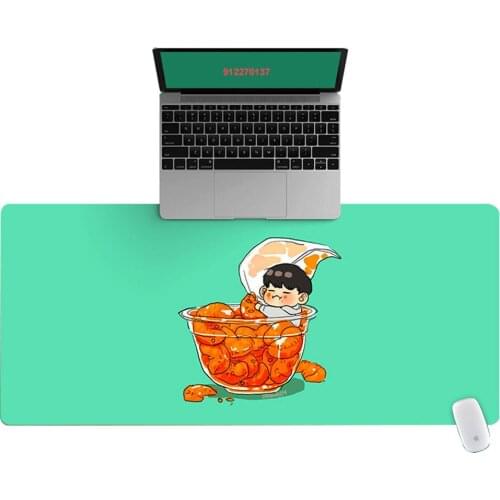 90x40cm HD Cartoon Pudding Boy Pattern Office Computer Desk Mat Laptop Cushion Desk Non-slip Mat Gamer Mousepad Mat