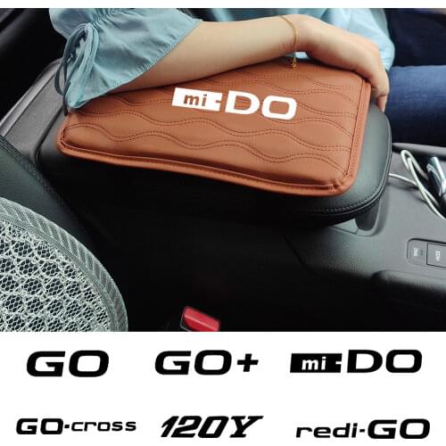 Leather Car Handrest Armrest Box Mats Cover Hand Pillow Pad For Datsun GO I GO+ I mi-DO on-DO redi-GO Go-Cross car accessories