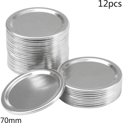 13MA Canning Lids, Regular Mouth Mason Jar Lids And Bands 10 Pack (Silver) 86MM