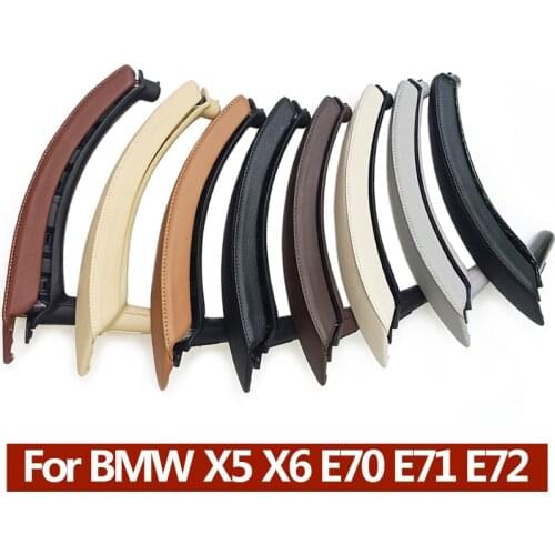 Left Right Interior Passenger Door Handle with Leather Cover Assembly ForBMW X5 X6 E70 E71 E72 2007-2013