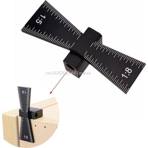 Swallow Tail Dovetail Marker Aluminum Alloy Hand Cut Wood Joints Meter Guide Tool with Scale Template Size 1: 5 and 1: 8 New