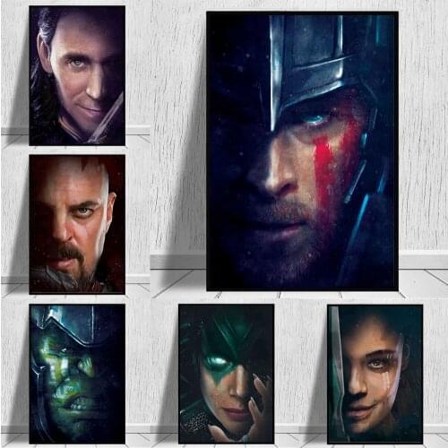 Marvel Thor Ragnarok Godly Visage Wall Art Posters and Prints Loki Portrait Canvas Paintings on the Wall Pictures Home Decor