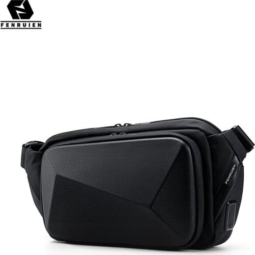 Fenruien Multifunction Men Crossbody Bag USB Port Shoulder Bag Waterproof Short Trip Chest Bag 2021 New Fashion Bags For Men