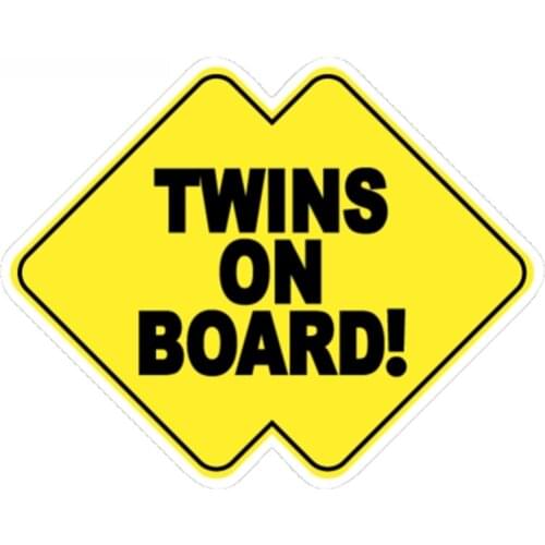 Twins on Board Decal Baby Kids Vinyl Waterproof Car Sticker for Window Car Van Bike Graphic Printed Decals PVC,15cm*12cm