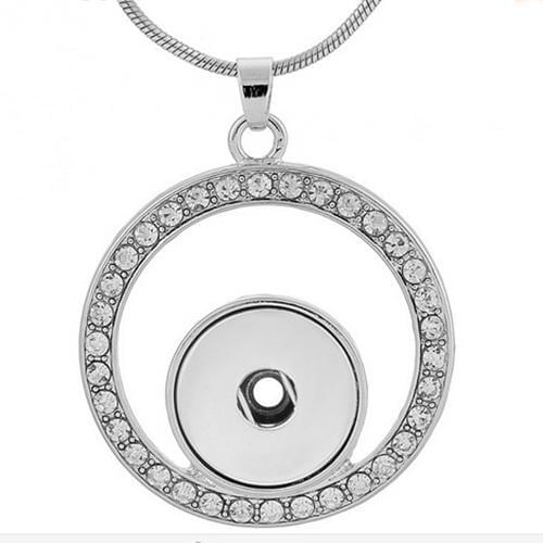 NC001 OEM, ODM crystal round snap button jewelry newest pendant Necklace (fit 18mm snaps)