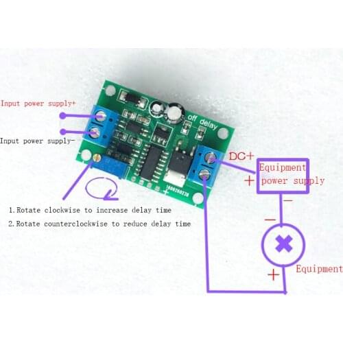 Power off delay / continuous current / delay off / delay power off / delayer / power supply module