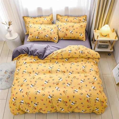 Floral Printed Bedding Set Home 3/4pcs High Quailty Soft Breathable Duvet Cover Bed Linen Bedsheet Pillow Case Nordic Bed Cover