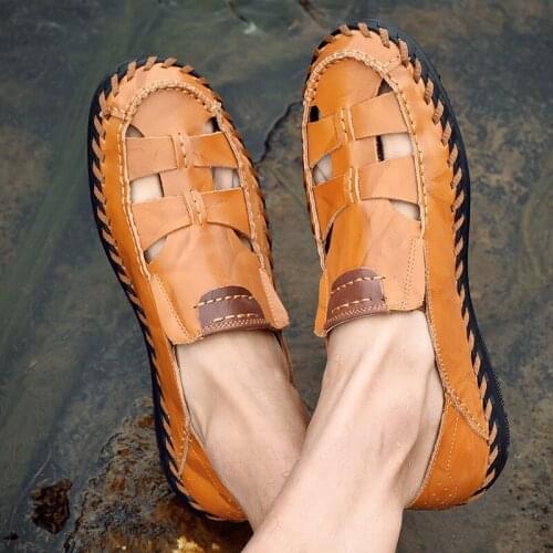 Sandalet Erkek Work Sandals Sandalle Homme Sandalias Cuero Hombre Rubber Men Sandale Ete Summer Sandels Beach For