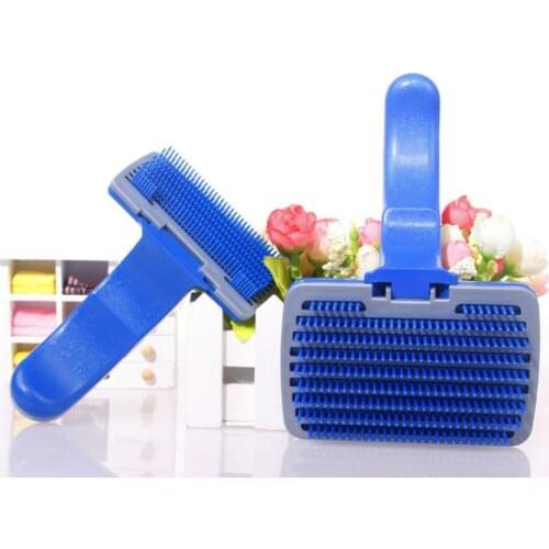 Pet Dog Fur Cleaning Brush Pet Cleaning Brush Automatic Plastic Pet Automatic Hair Brush Comb Non-slip Pets Supplier Pet Comb