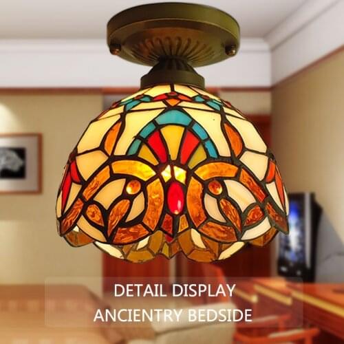 Style of the ancient Mediterranean small ceiling lamps, aisle lights lamp lamp Tiffany lamp inside the American village