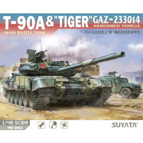 SUYATA NO-002 1:48 Scale T-90A&TIGER GAZ-233014 armored vehicle Model Kit