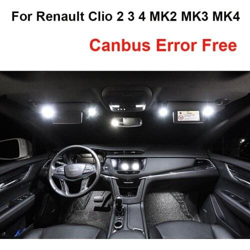 White Error Free Canbus LED Interior Map Dome Reading Light Bulb Kit For 1998-2018 Renault Clio 2 3 4 II III IV MK2 MK3 MK4