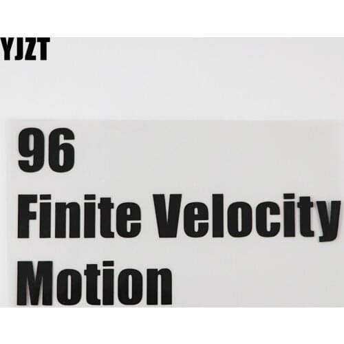 YJZT 18CM*9.9CM Amusing 96 Finite Velocity Motion Car Sticker Vinyl Black/Silver Decor 13D-0278
