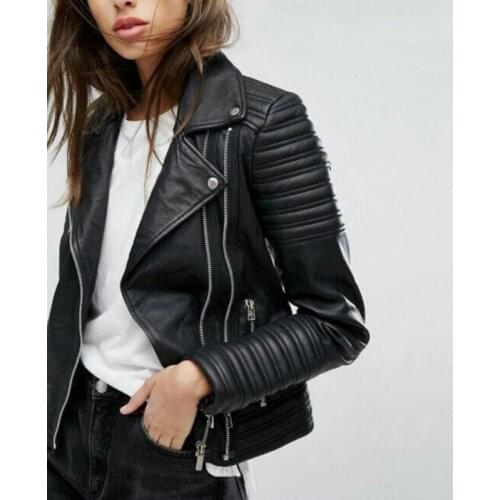 New Fashion Women Autumn Winter Motorcycle Faux Leather Jackets Ladies Long Sleeve Biker PU Punk Streetwear Black Coats