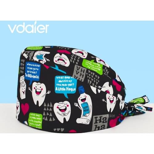 Print Nurse Hats for Women Adjustable Surgical Cap Sweat-Absorbent Towel Beauty Salon Pharmacy Lab Pet Doctor Caps scrub hats