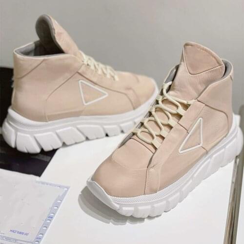 High Top Casual Shoe Women Thick Bottom Shoes Female Sneakers Lace Up Leisure Shoes Sports Luxury Brand Fashion Designer Shoes