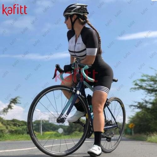 Kafitt Womens Cycling Jumpsuit Womens Sweatshirt Set Athlete Top Cycling Workwear Camisa Ciclismo Manga Short Sleevesleeves