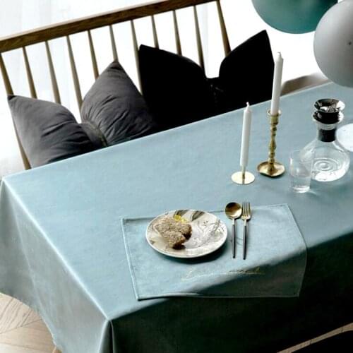 Gold Velvet Tablecloth Nordic Solid Color Rectangular Tablecloth Modern Minimalist Flannel Table Home Decoration Luxury