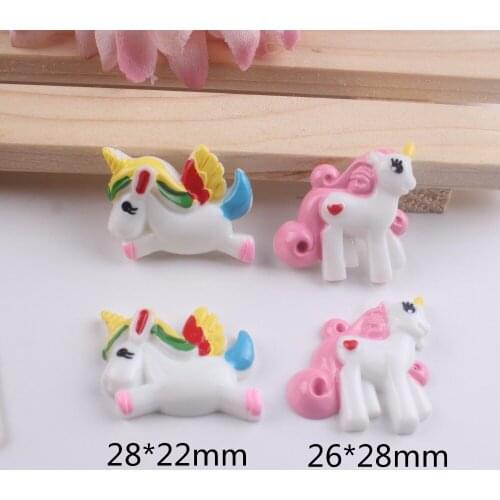 10pcs/lot flatback resin unicorn kawaii resin cabochons accessoires
