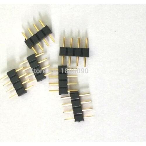 10pcs/lot Connector Adapter 4 Pin Needle Male to male Type Double 4Pin RGB RGBW For 3528 5050 SMD Led Strip Light JQ