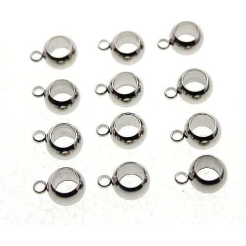 20pcs 4mm Hole Stainless Steel Spacer Beads for Jewelry Making Necklace Pendant Pinch Bail Connectors DIY Jewelry Findings