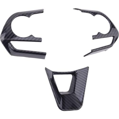 3pcs Carbon Fiber Style Car Interior Steering Wheel Button Cover Trim Styling Moulding Fit For Toyota Corolla 2019 2020