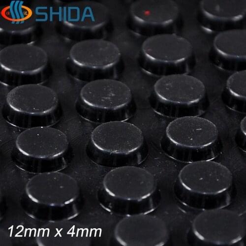 320 PCS 12*4mm Self Adhesive Black Anti Slip Silicone Rubber Cabinet Feet Pads, Flat Furniture Bumper Pads, Shock Absorber