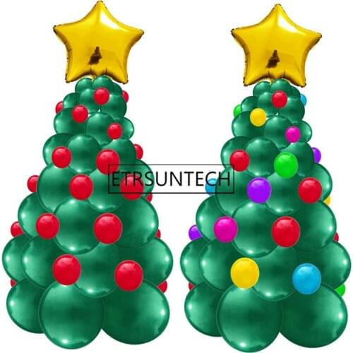 50sets Navidad Latex Balloon Garland Pillar Christmas Globos Tree Xmas Party Decor For Home New Year