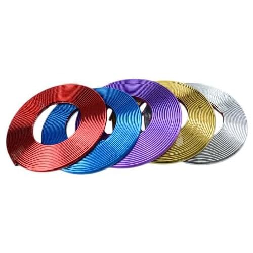 8M Silver Car Chrome Styling Decoration Moulding Trim Strip Tape Auto DIY Protective Sticker Car Bumper Decoration