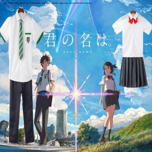 Anime Kimi No Na Wa Your Name Tachibana Taki/miyamiu Mitsuha Cosplay Costume Uniform For School Uniforms Set Halloween Clothes