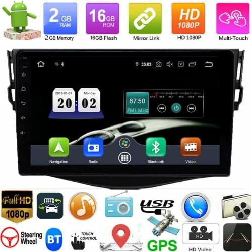 Android 10.1 car Radio car dvd player for Toyota RAV4 Rav 4 2007 2008 2009 2010 2011 2 din 1024*600 gps navigation wifi 4 core