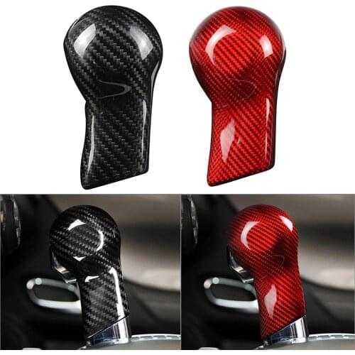 Carbon Fiber Car Shift Knob Cover Shell For Chevrolet Camaro 2010 2011 2012 2013 2014 2015 Black/Red