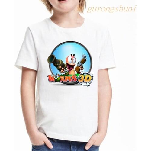 Children clothing cartoon kids t shirt for boys girls clothes tshirt girl worms 3 graphic tee 3d kawaii summer tops kid t-shirt