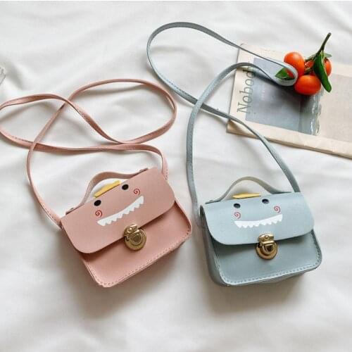 Children Kids PU Leather Coin Purses Mini Cute Candy Dinosaur Cartoon Wallet Girls Shoulder Messenger Bag