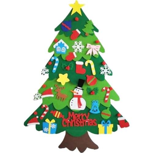 Kids DIY Felt Christmas Tree Decoration Snowman Ornaments Children New Year Gift 19QB