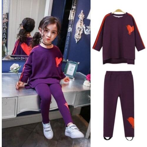 2019 Autumn Girls Clothing Sets Children Tracksuit Outfit Teen Girl Long Sleeve Coat And Stretch Pants Suit Kids Clothes Set