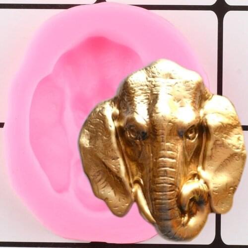 Elephant Head Silicone Mold Cupcake Topper Fondant Cake Decorating Tools Chocolate Gumpaste Moulds Candy Resin Clay Molds