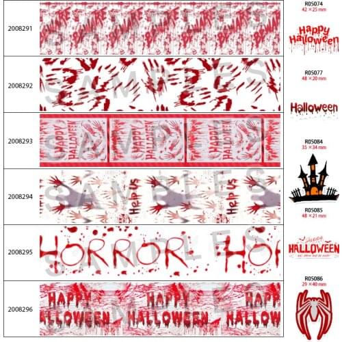 Hallowmas Pattern Grosgrain/Satin Ribbon 30pcs Planar Resin 5 Yards 25mm/38mm/50mm/75mfor DIY Crafts Handmade Accessories 200829
