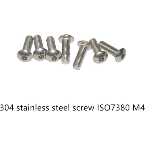 ISO7380 304 stainless steel pan head hex socket screw M4x8/10/16 round 1bag