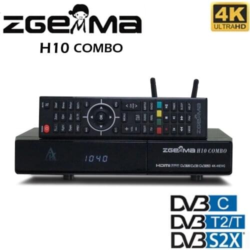 ZGEMMA H10 combo Satellite Receiver Dual System DVB-S2X+T2/C Hi3798MV200 Main chipset,4K UHD DVB-S2X+DVB-T2/C tuner built-in