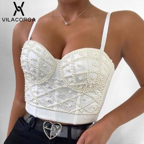 Corset Gothic sexy Camisole Top Women Solid Fashion High Waist Slim Crop Top Woman Party Temperament Commute Camisole Female Top