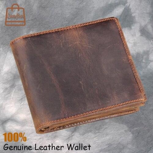 Luufan Wallet Male Genuine Leather Mens Wallet With Coin pocket Male Slim Card Holder Portemonnee Men Business Wallets