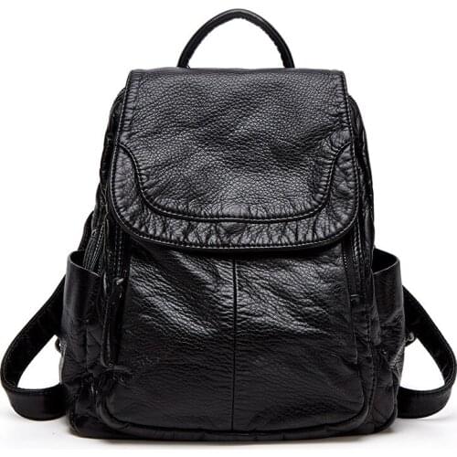 Leather Anti Theft Women Backpack Outdoor Travel Bag Large Capactiy Girls Schoolbag Daily Knapsack Mochila Feminina Sac C1698