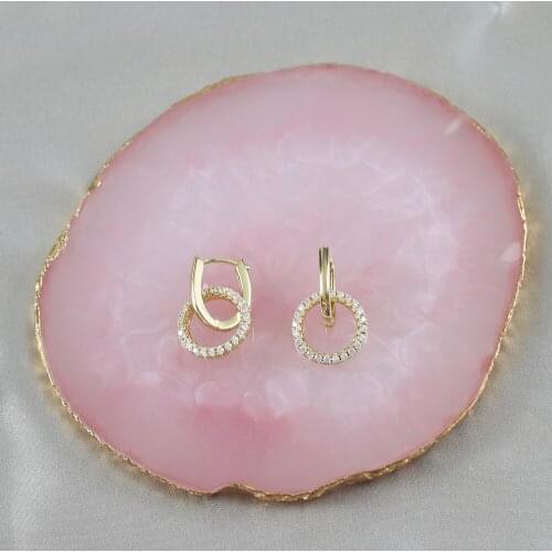 LANFLORA Trendy Circular Zircon Women Earrings For Birthday Gift Copper Alloy Cheap Factory Shop Earrings Wholesale Price