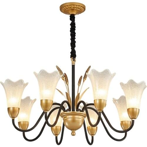 Nordic Living Room Chandelier lustre Rural glass hanging lamp Modern Restaurant lights Luxury Small American Bedroom Chandeliers