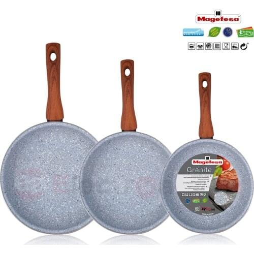 Magefesa Marbel-Set juego 3 Pans 18-20-24 cm, induction, nonstick granite