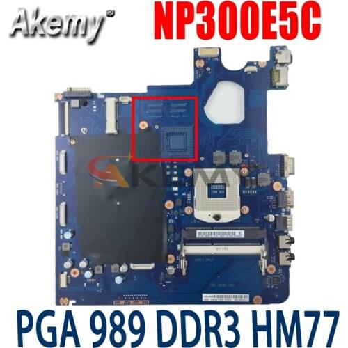 Akemy BA92-11488A BA92-11488B Main board For Samsung NP300E5C NP300E5X laptop motherboard PGA 989 DDR3 SLJ8F HM77