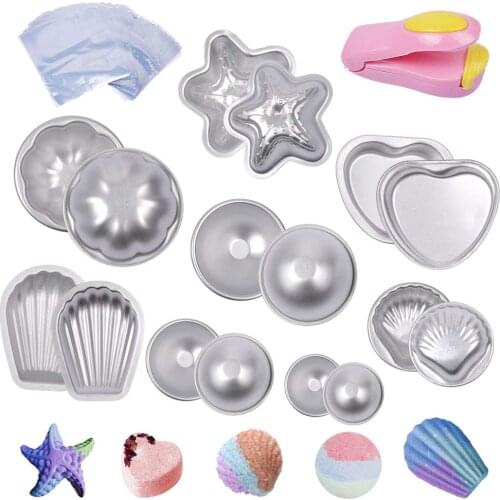 Metal Bath Bomb Mold Kit Fizzies Soap Bombs Chocolate Molds Cake Pan Molds Tin DIY Handmade Bath Salt Ball Mold Pastry Mould