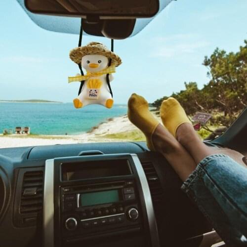 Cute Yellow Swing Duck Car Interior Decoration Pendant Hand-made Widely Used Mirror Pendant Car Goods Interior Accessories
